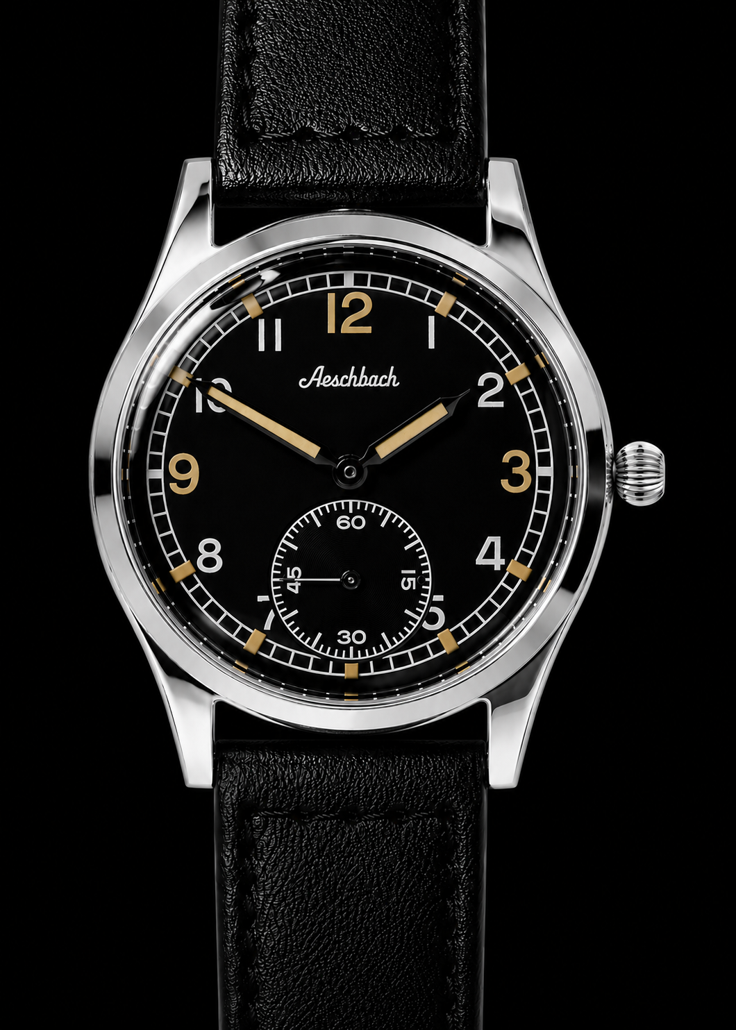 Aeschbach modello WW2 orologio da servizio tedesco Wehrmacht & Luftwaffe (Esercito/Aeronautica) con movimento meccanico automatico 21 rubini