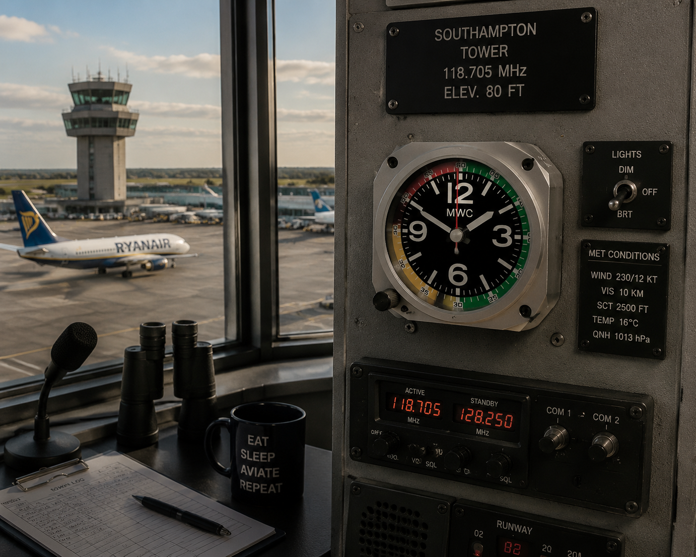 Réplique en Édition Limitée de l'Indicateur de Vitesse de l'Air pour Cockpit / Horloge de Bureau en Finition Aluminium
