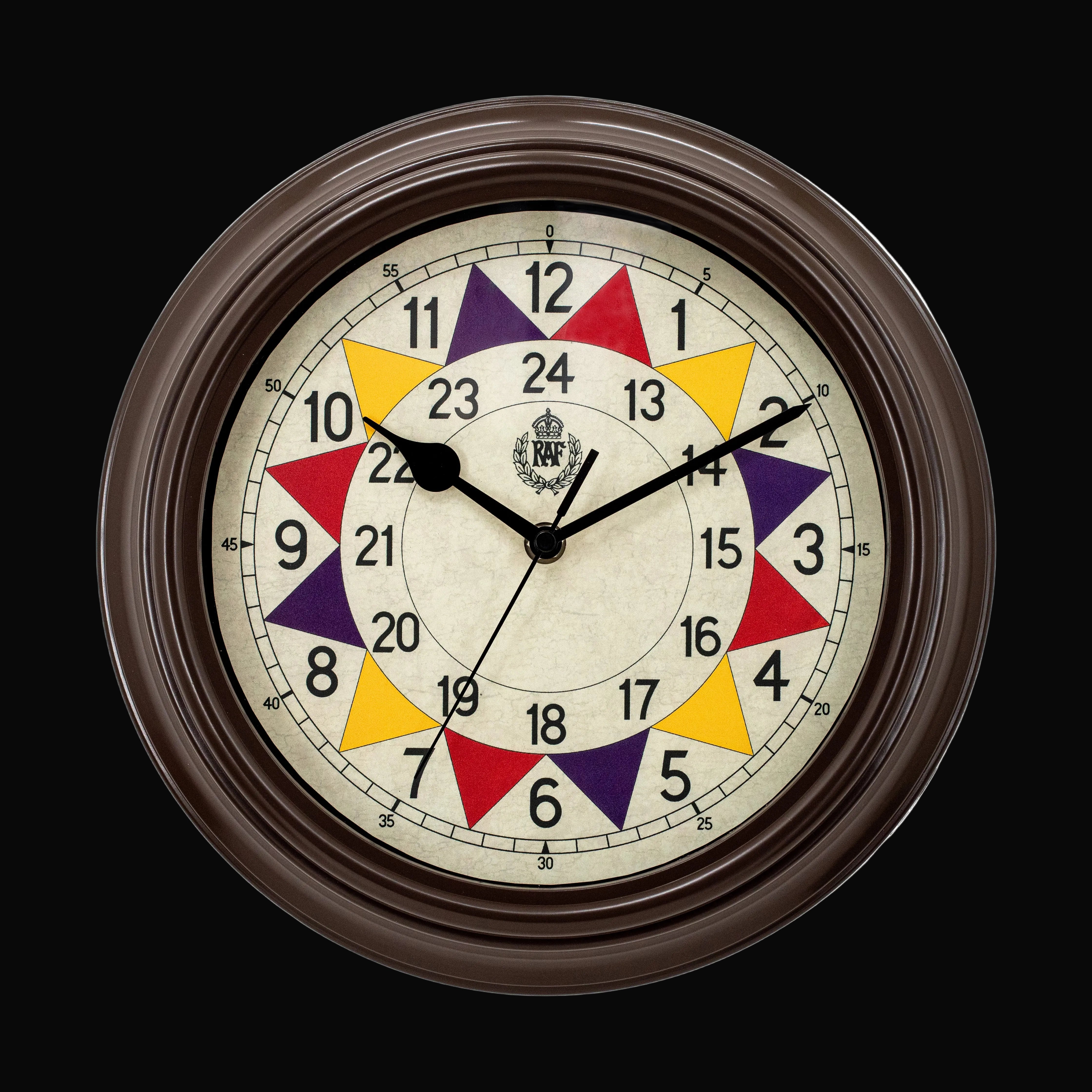 RAF 1940 "Battle of Britain" Muster Replik Sektoruhr mit geräuschlosem Quarzwerk und laufendem Sekundenzeiger (Größe 12" / 30,5cm)