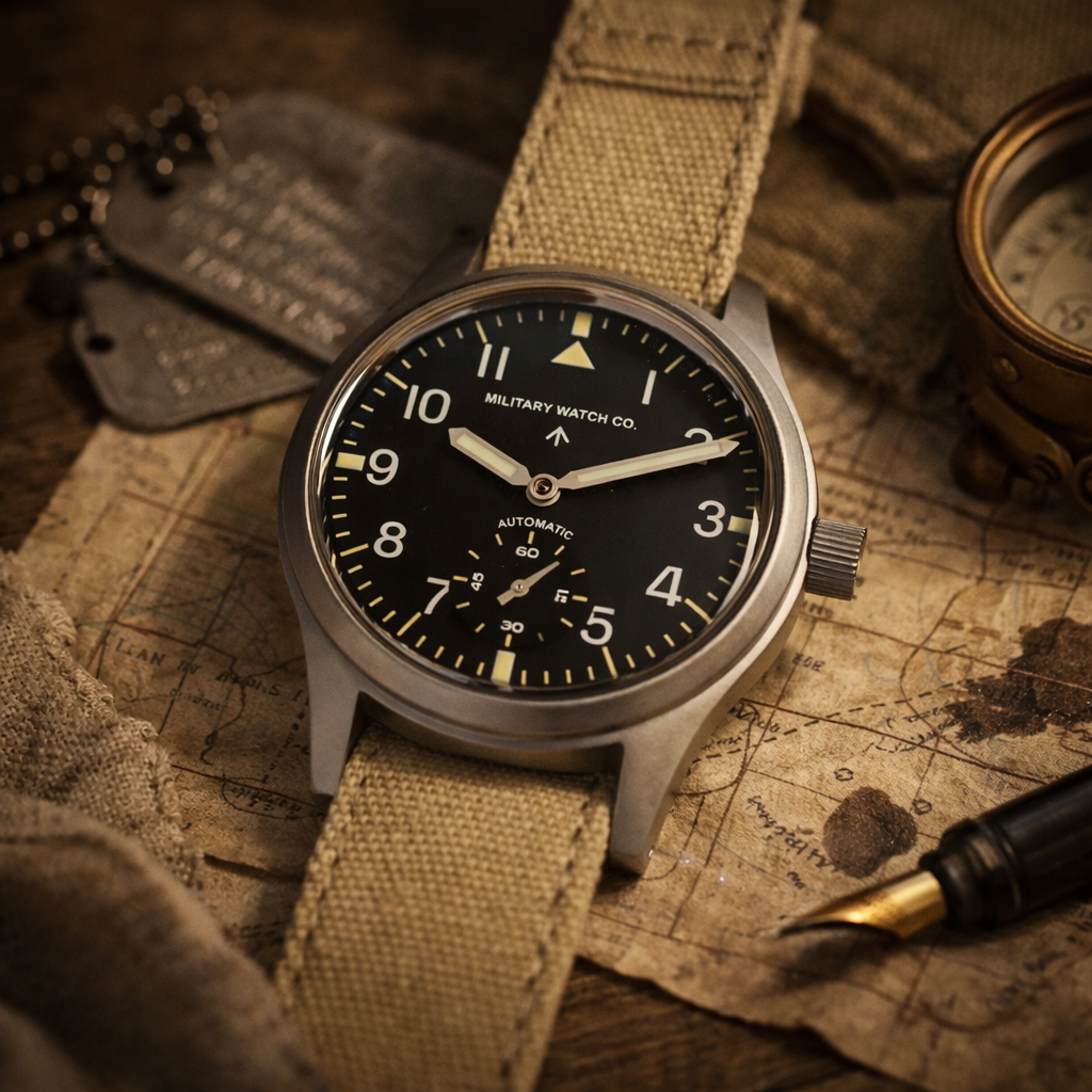 Reloj de servicio general MWC patrón "Dirty Dozen" de los años 1940/1950 con movimiento mecánico automático de cuerda automática