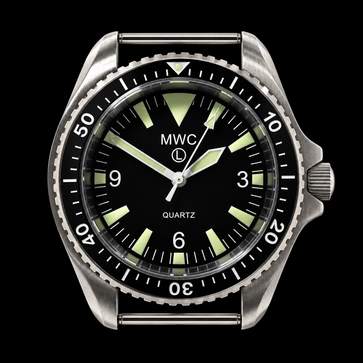 Aktuelle NATO-Muster Quarz Militärtaucheruhr, Variante ohne Datum mit Saphirglas und 10 Jahre Batterielaufzeit - NATO LAGERNUMMER NSN 6645-99-157-3496