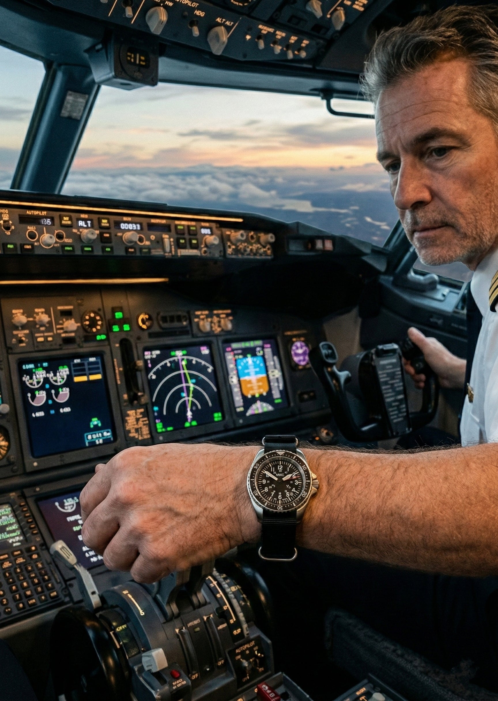 MWC Automatische Taucheruhr aus Edelstahl für das Militär – Tritium / GTLS Beleuchtung, Saphirglas und 60 Stunden Gangreserve