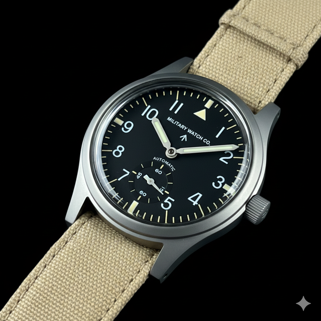 Reloj de servicio general MWC patrón "Dirty Dozen" de los años 1940/1950 con movimiento mecánico automático de cuerda automática