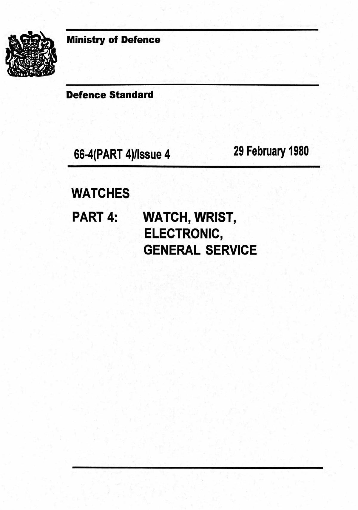 MWC W10 1970s Pattern Hybrid Quartz/Mechanical Watch - NATO Stock Number 6645-99-541-5317