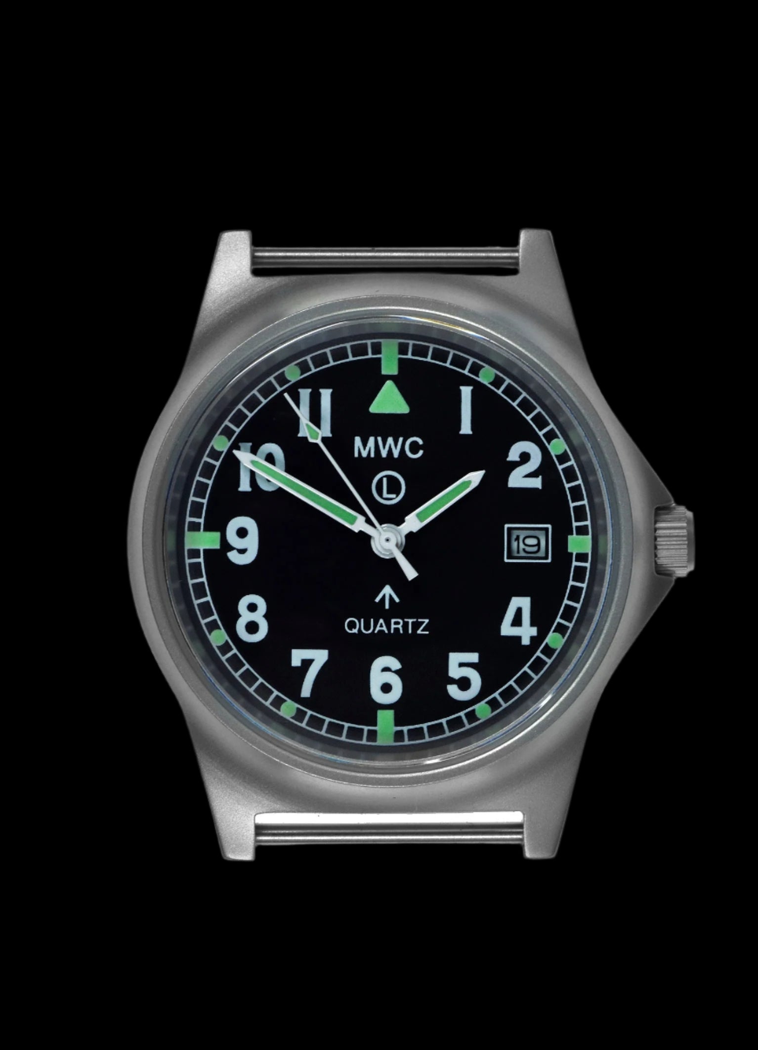 Reloj militar MWC G10LM de acero inoxidable – correa NATO negra (modelo de contrato con Broad Arrow / Pheon)