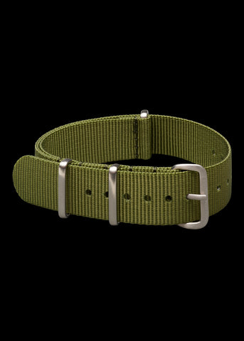 2 Piece 20mm Grey NATO Military Watch Strap in Ballistic Nylon with Black PVD Steel Fasteners