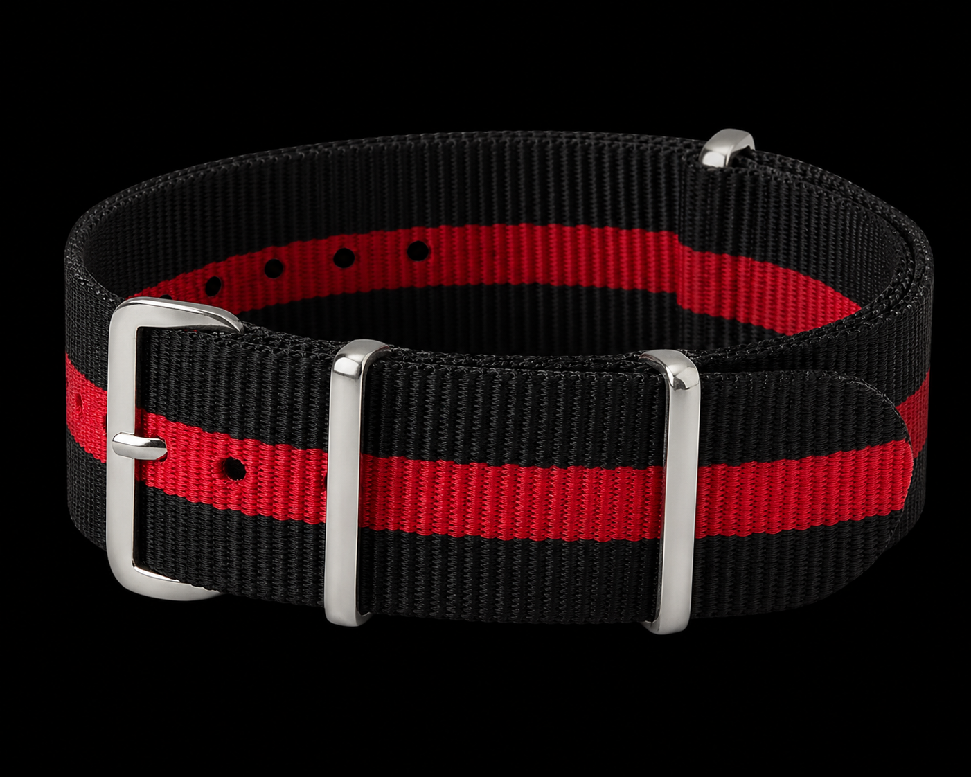 Bracelet de montre militaire noir NATO 18 mm