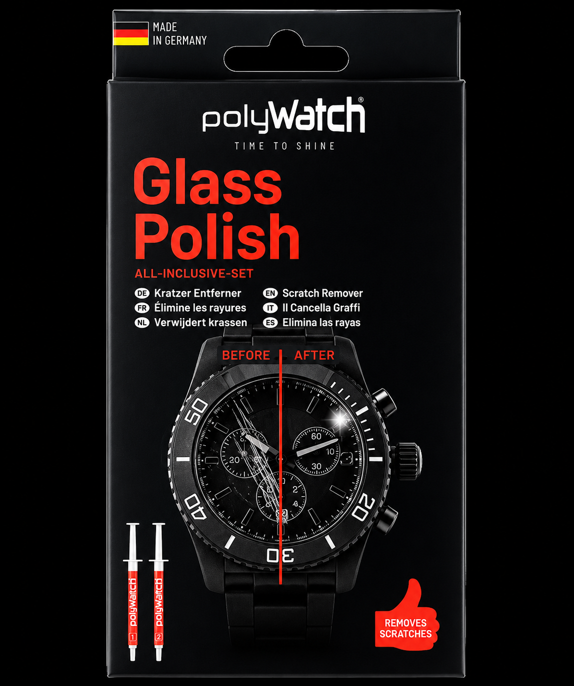 polyWatch 傷取り剤(ミネラルおよびサファイアウォッチクリスタルの傷を除去)