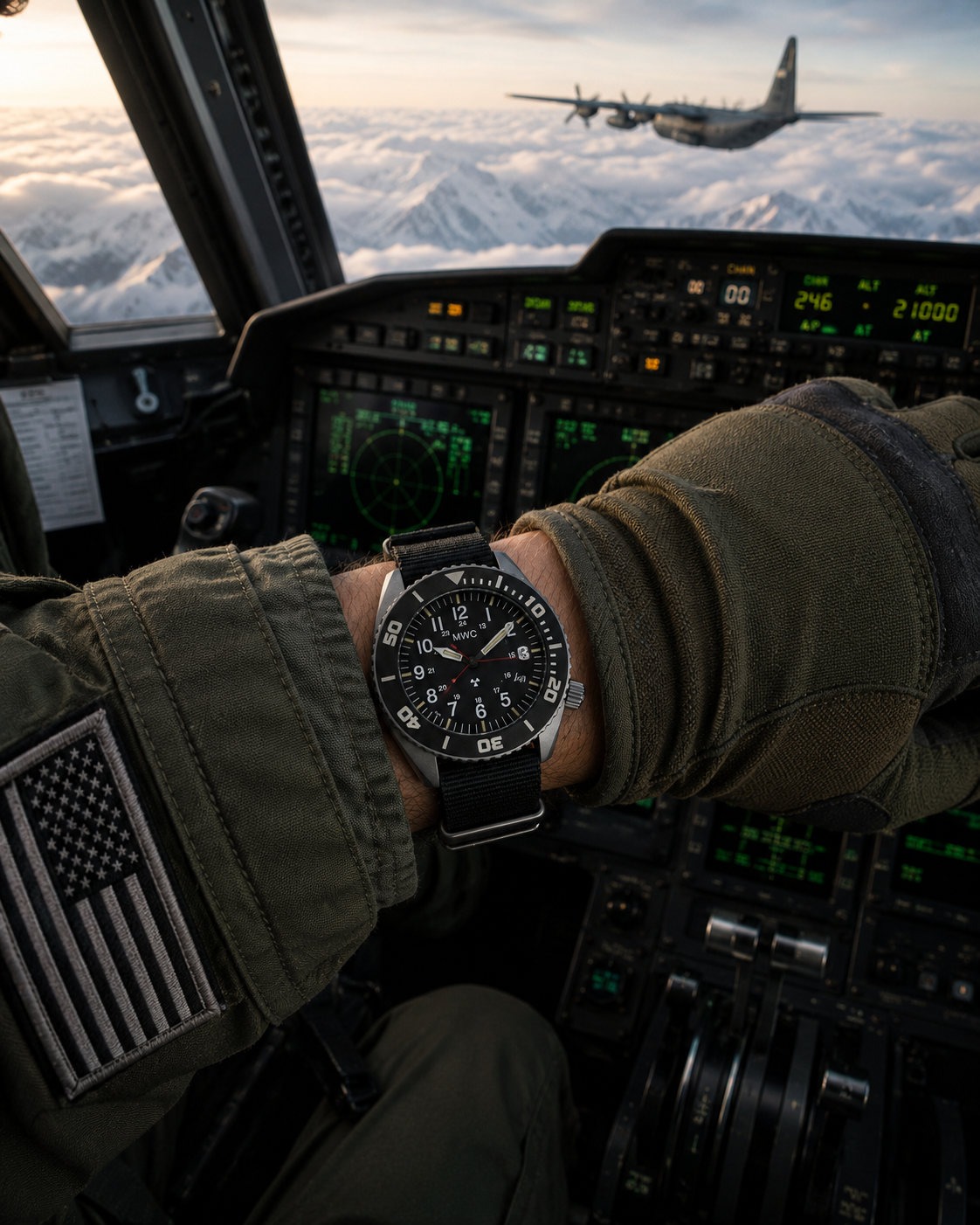MWC "Depthmaster" 100atm / 3.280ft / 1000m wasserdichte Militärtaucheruhr in PVD Titan-Gehäuse mit GTLS und Heliumventil (Automatik)