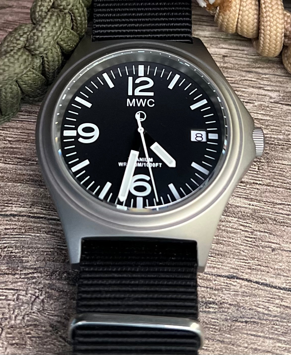 MWC Titanium Military Watch, 300m Water Resistant, Sapphire Crystal and 10 Year Battery Life - NATO NSN Number: 6645-99-847-7565