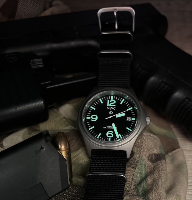 MWC Combat Elite Titanium Military Watch, 300m Water Resistant, 10 Year Battery Life, Luminova and Sapphire Crystal