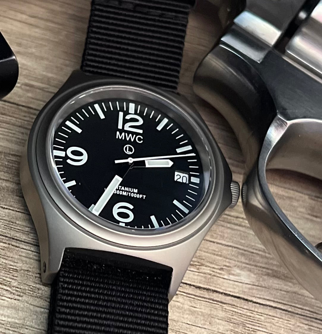 MWC Combat Elite Titanium Military Watch, 300m Water Resistant, 10 Year Battery Life, Luminova and Sapphire Crystal