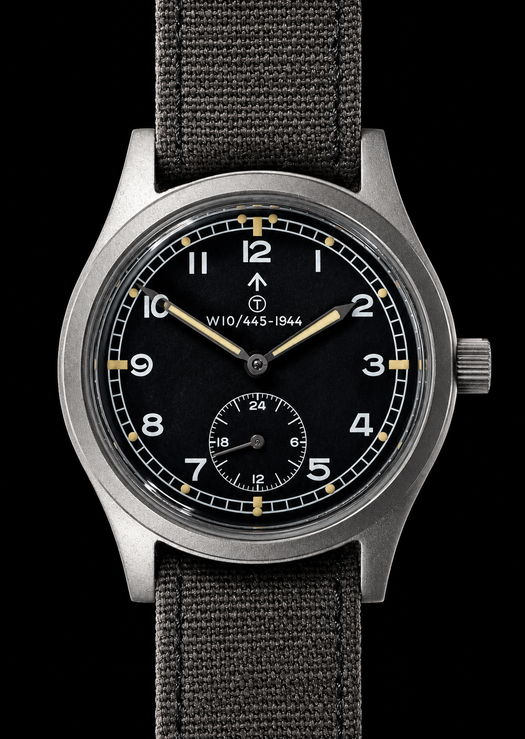 MWC 1940s/1950s "Dirty Dozen" Pattern General Service Watch with Sapphire Box Crystal and 21 Jewel Automatic Movement