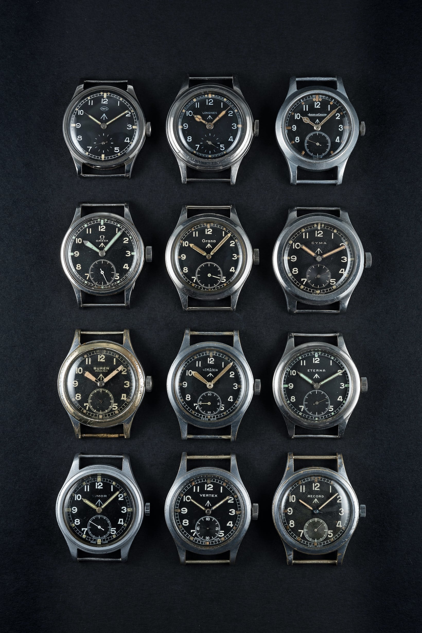 Reloj de servicio general MWC patrón "Dirty Dozen" de los años 1940/1950 con movimiento mecánico automático de cuerda automática