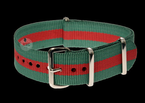 20mm Green and Red NATO Military Watch Strap