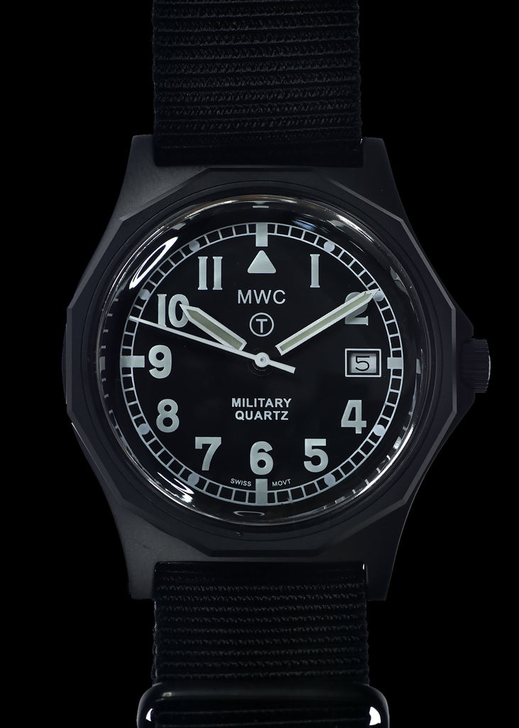 MWC G10 - Remake of the 1982 to 1999 Series Watch in Black PVD Steel with Plexilass Crystal and Battery Hatch