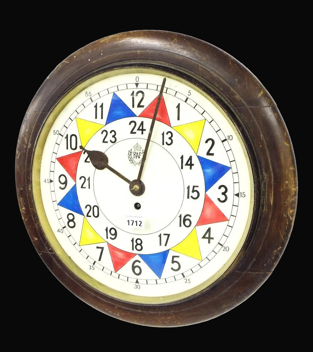 RAF 1940 "Battle of Britain" Muster Replik Sektoruhr mit geräuschlosem Quarzwerk und laufendem Sekundenzeiger (Größe 12" / 30,5cm)