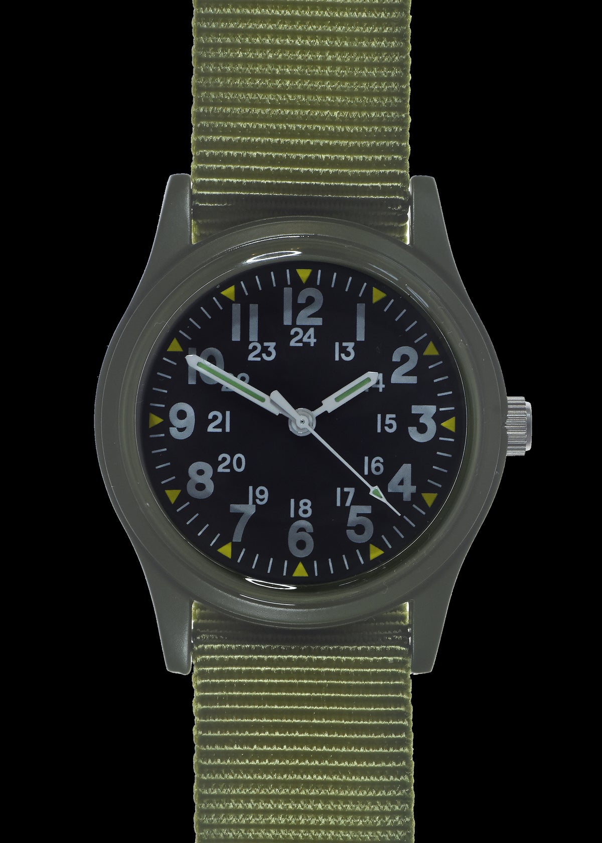 MWC Classic 1960s/70s Pattern Olive Drab Vietnam Watch on Matching Web