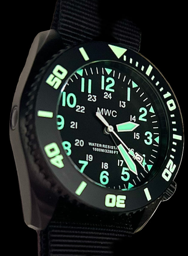 MWC "Depthmaster" Military Divers Watch – 100ATM / 3,280ft / 1000m Water Resistant, PVD Stainless Steel Case with Helium Valve (Quartz)