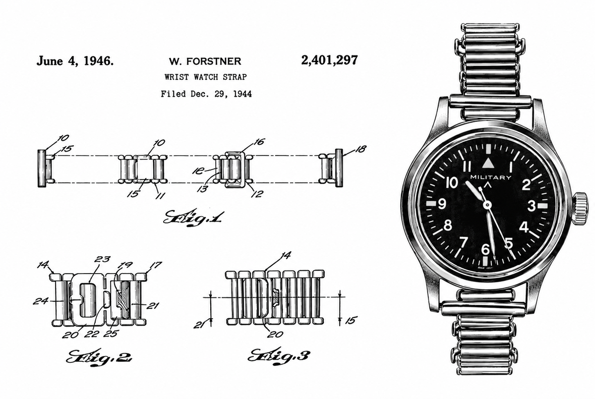 18mm Retro 1940/50er "Bonklip"-Stil Edelstahlarmband – Ideal für antike oder Retro-Uhren