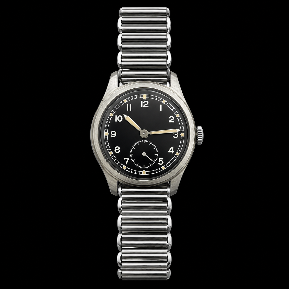 18mm Retro 1940/50er "Bonklip"-Stil Edelstahlarmband – Ideal für antike oder Retro-Uhren
