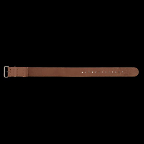 22mm Brown Leather NATO Military Watch Strap