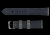 2 Piece Retro Pattern 24mm Canvas Military Watch Strap in Olive Drab - The Ideal Durable Fabric Strap for Military Watches