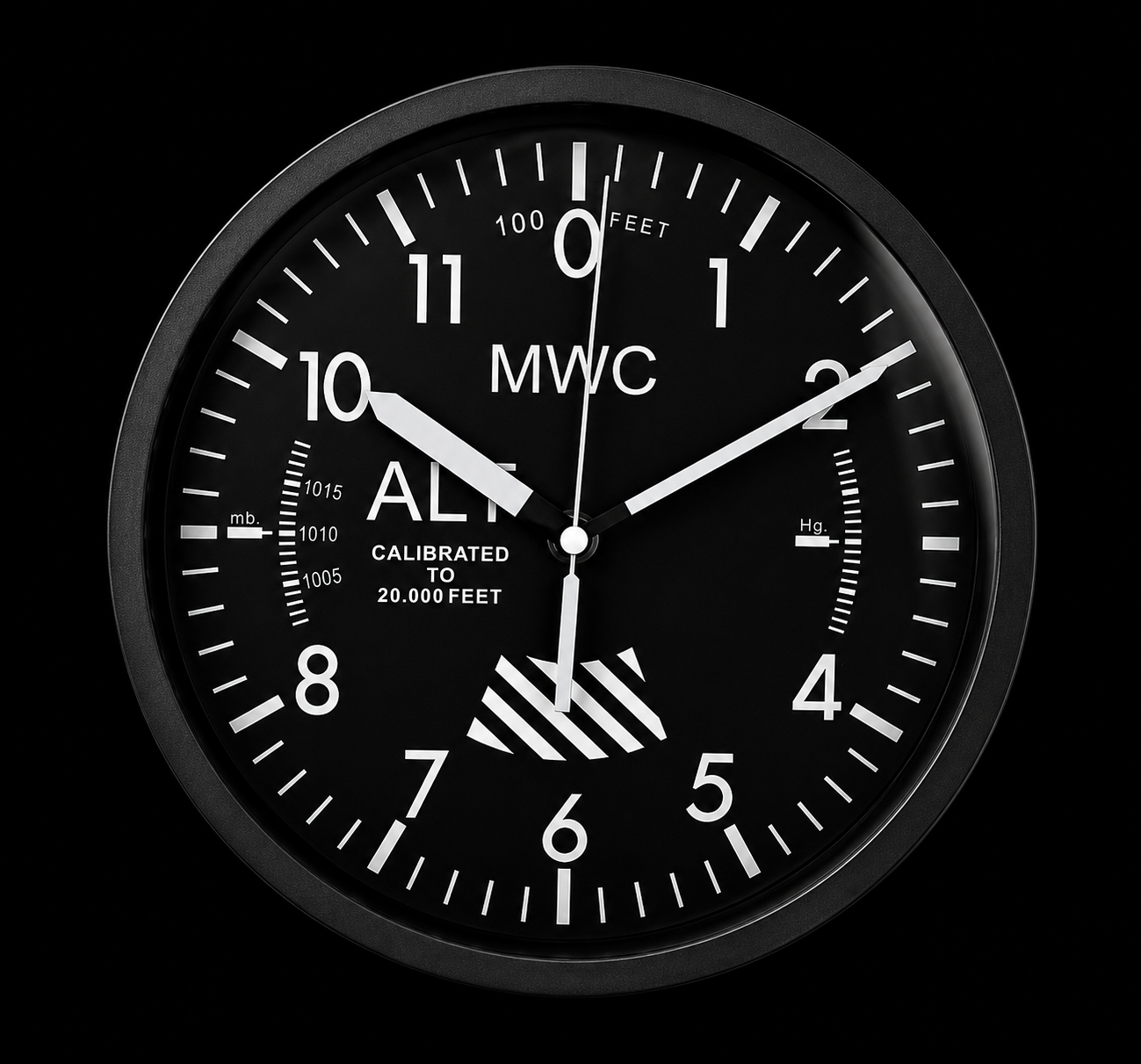 Reloj de Pared Altímetro MWC con Segundero Barrido y Movimiento de Cuarzo Silencioso (Tamaño 22.5 cm / aprox 9")