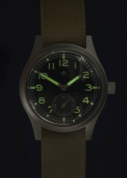 MWC 1940s/1950s "Dirty Dozen" Pattern General Service Watch with Retro Luminous Paint and 17 Jewel Hand Wound Mechanical Movement