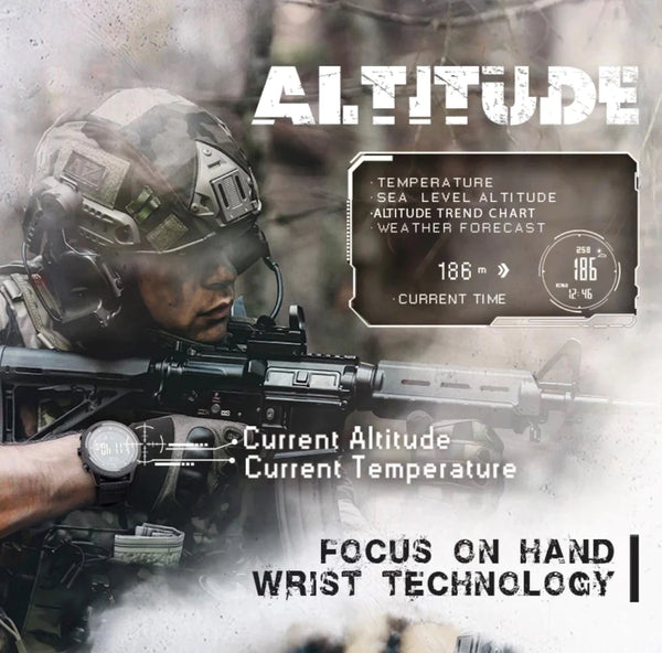 Tactical Military Watch with LCD Digital Display. Functions