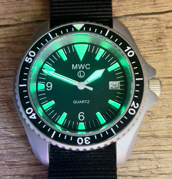 Current NATO Pattern Quartz Military Divers Watch with Sapphire Crystal and 10 Year Battery Life - NATO STOCK NUMBER NSN 6645-99-157-3496