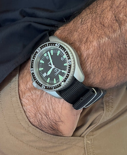 Current NATO Pattern Quartz Military Divers Watch with Sapphire Crystal and 10 Year Battery Life - NATO STOCK NUMBER NSN 6645-99-157-3496