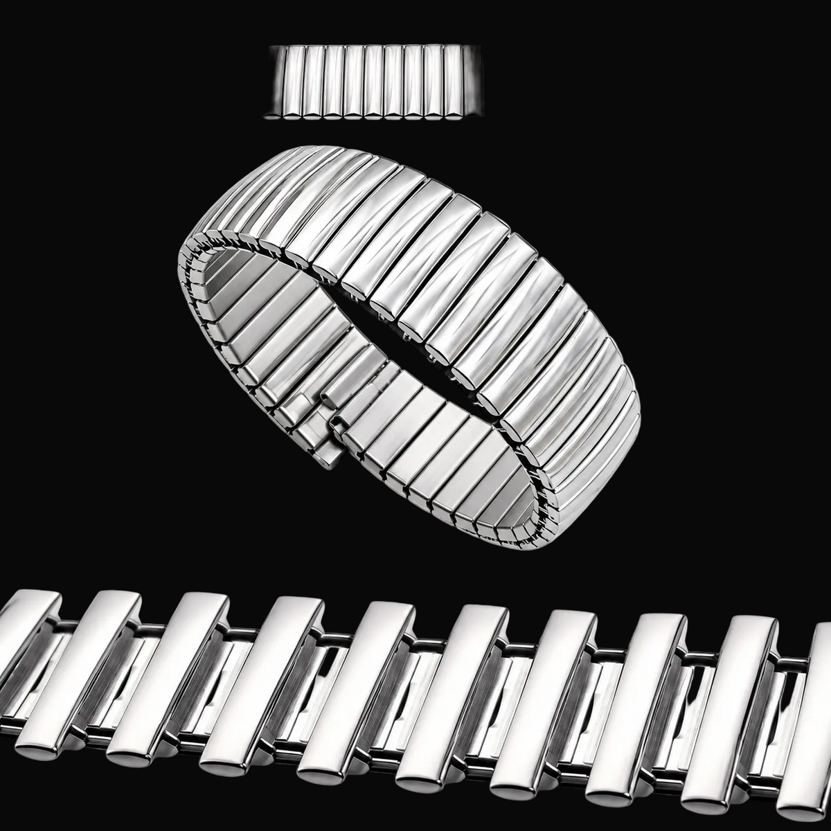 MWC Edelstahl Dehnungs-Uhrenarmband (Geeignet für Uhren mit 18-22mm Bandanstossbreite)