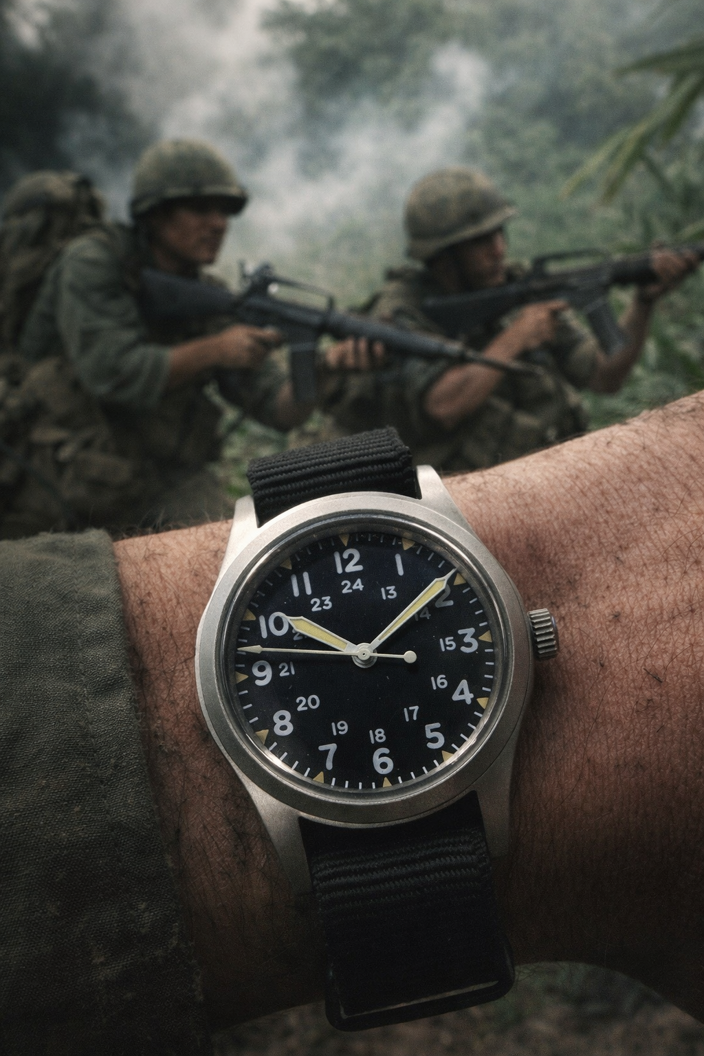 GG-W-113 US-Militärarmbanduhr der 1960er Jahre mit Handaufzug, Plexiglasglas und mechanischem Uhrwerk