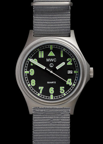 MWC G10 100m / 330ft Water resistant Stainless Steel Military Watch with Sapphire Crystal and Date - NATO Stock Number: NSN 6645-99-472-3228D