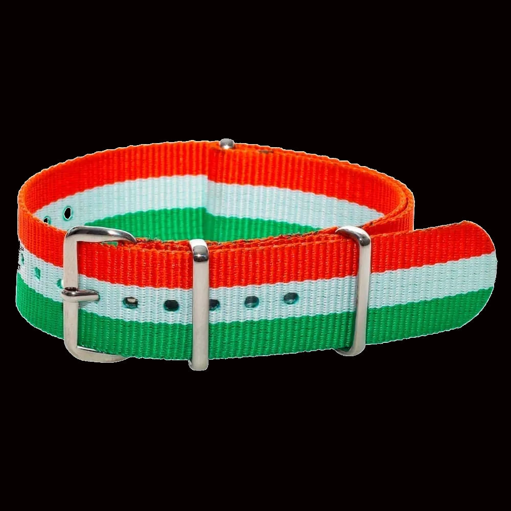 Italy 22mm "Red, White and Green" NATO Military Watch Strap