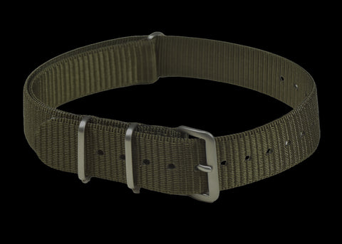 The Original 1964 007 Strap! 20mm Black, Maroon and Olive Drab NATO Military Watch Strap in Ballistic Nylon