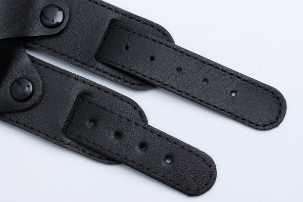 20mm Black 1950s Pattern Leather Military Watch Strap with Protective Face Cover  - Slight Seconds to Clear at just 25% of the normal price!