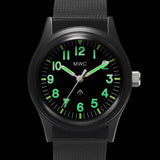 MWC Classic 1960s/70s Matt Black European Pattern Military Watch Webbing Strap