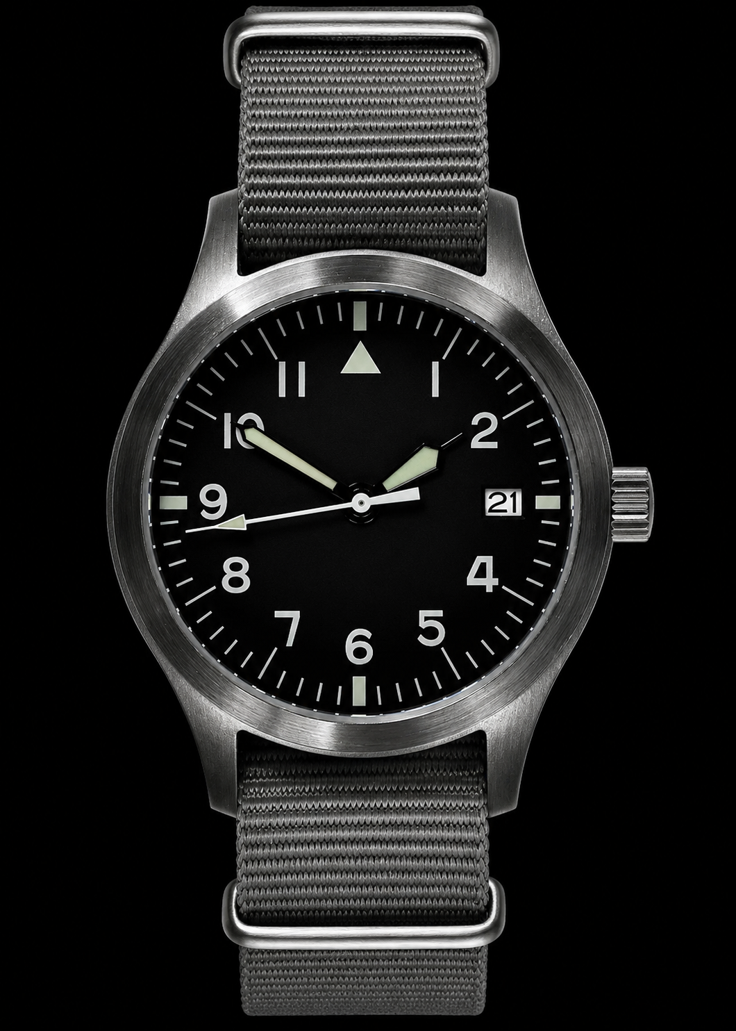 Orologio Militare Automatico MWC Mk III in Acciaio Inossidabile Modello Anni '50 Resistente all'Acqua 100m con Vetro Zaffiro (Variante Non Marchiata con Fondello Liscio Incisibile)