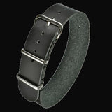 20mm Black Leather NATO Military Watch Strap