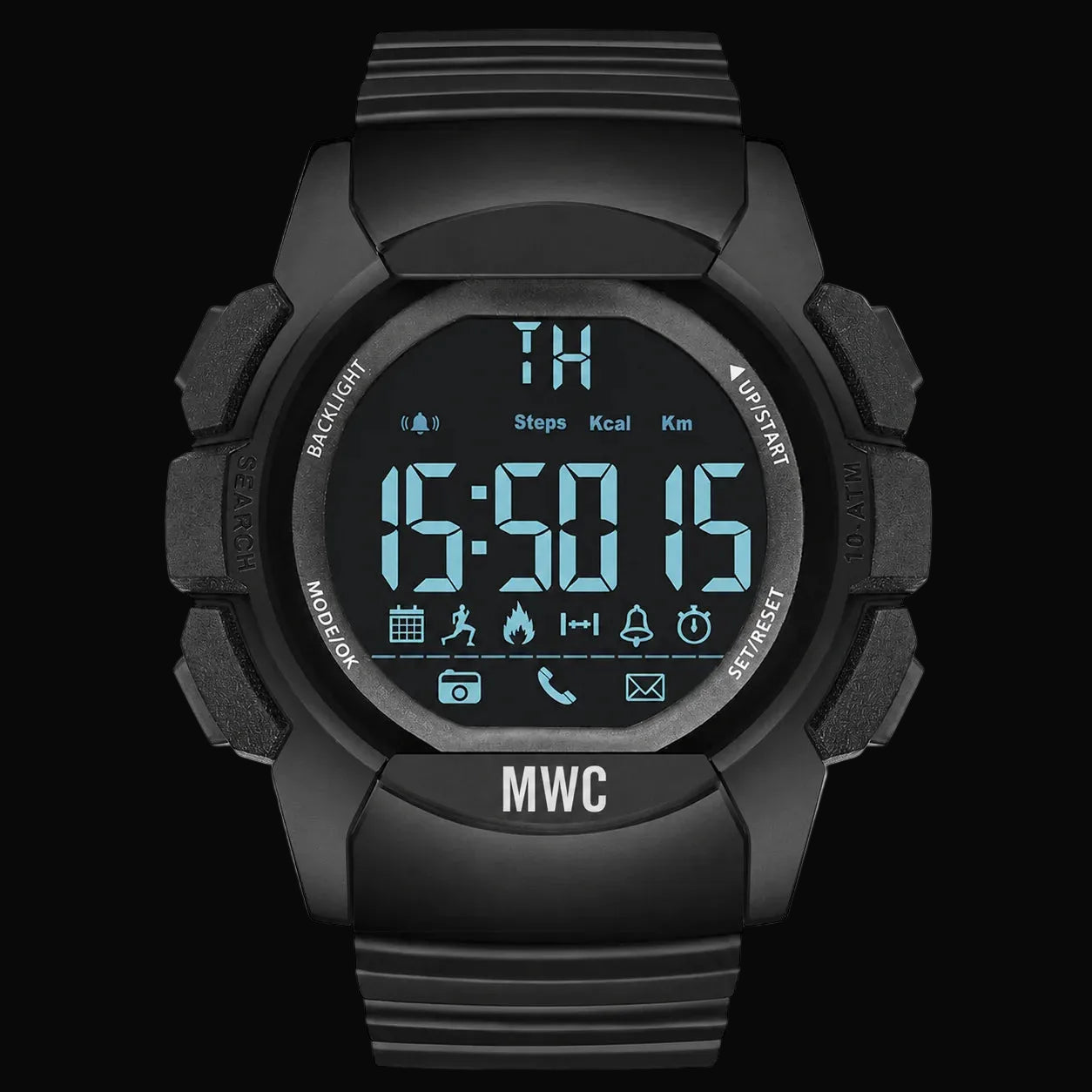 MWC Digital Multifunktions Militär Smartwatch mit Bluetooth, Schrittzähler, 100m (330ft) Wasserdichtigkeit, Fernkamera und Android / iOS Kompatibilität - Kleine Menge zum Räumen