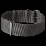 Single Pass 24mm Admiralty Grey NATO Military Watch Strap in Ballistic Nylon with Stainless Steel Fasteners