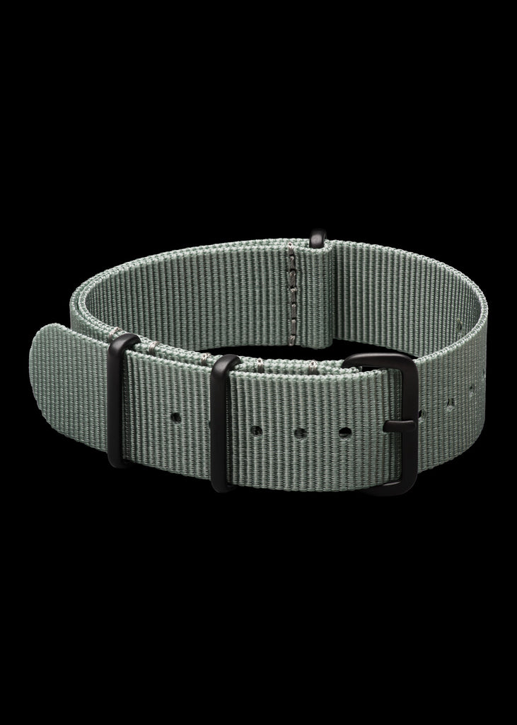 20mm Grey NATO Watch Strap with PVD Black Stainless Steel Covert Buckles