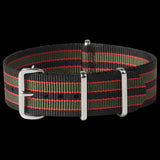 24mm Black, Red and Olive Green NATO Military Watch Strap