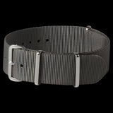 Single Pass 24mm Admiralty Grey NATO Military Watch Strap in Ballistic Nylon with Stainless Steel Fasteners