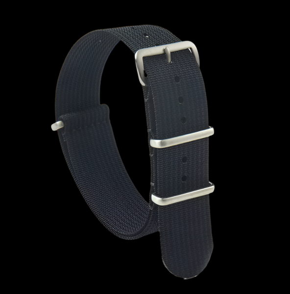 18mm Ribbed Black NATO Military Watch Strap