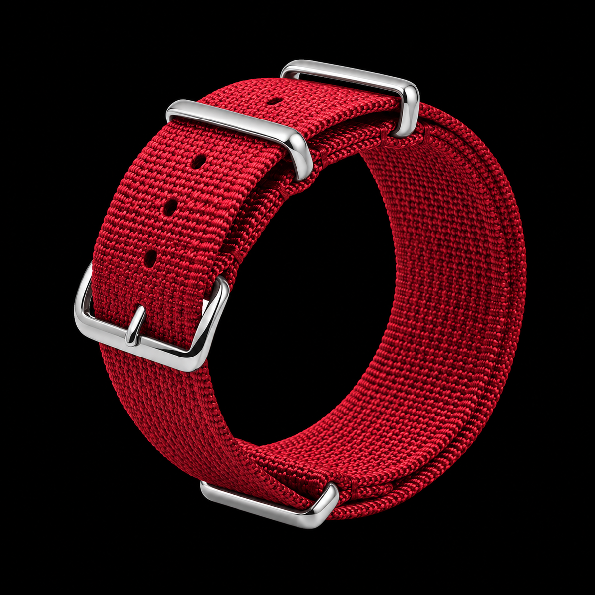 Cinturino NATO militare rosso a coste da 18 mm