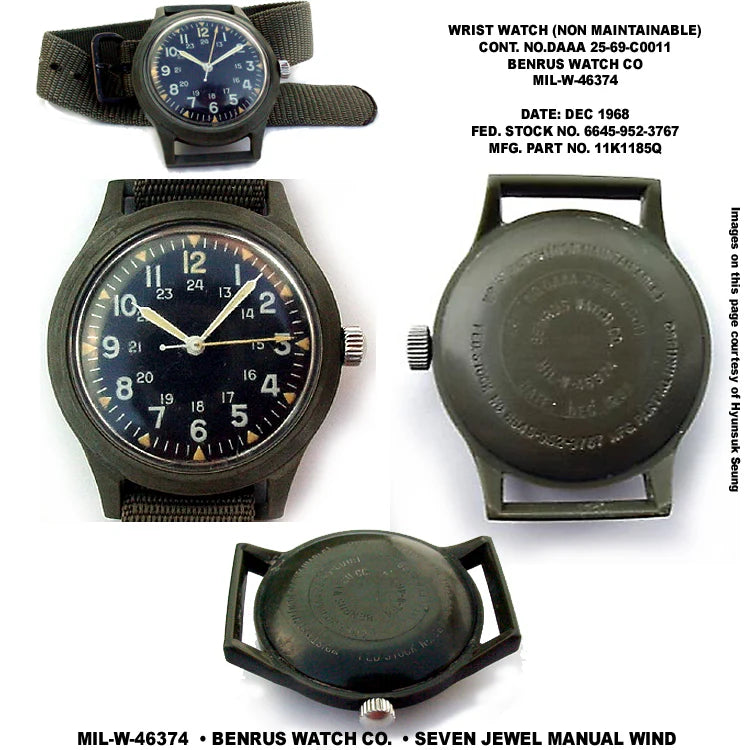 1965 Pattern Khaki U.S Vietnam War Pattern 20mm Nylon Webbing Military Watch Strap