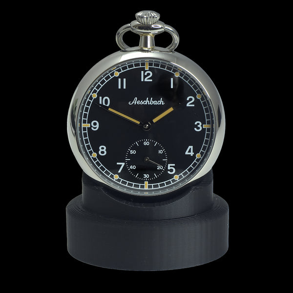 Pocket Watch Stand in Black - Ideal to Display a Pocket Watch When it's not in Use on a Desk, Table or Cabinet